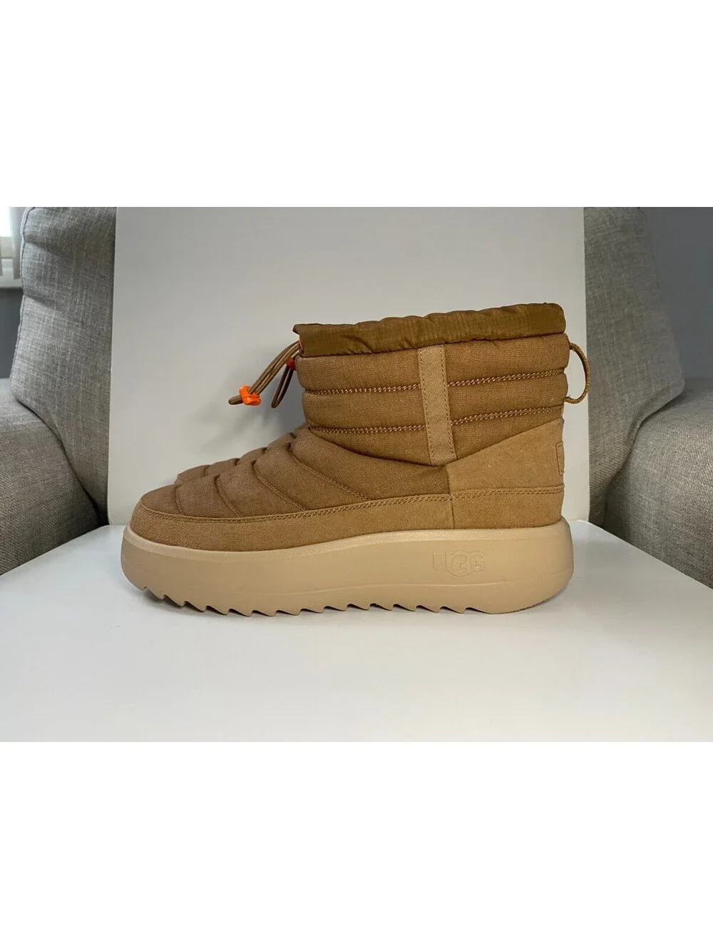 Ugg Maxxer Mini 1146714 Mens Winter US 11 Chestnut Sheepskin Lined Ripstop Boots